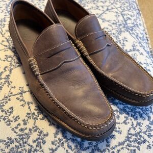 Peter Millar Dark Brown Leather Penny Loafers